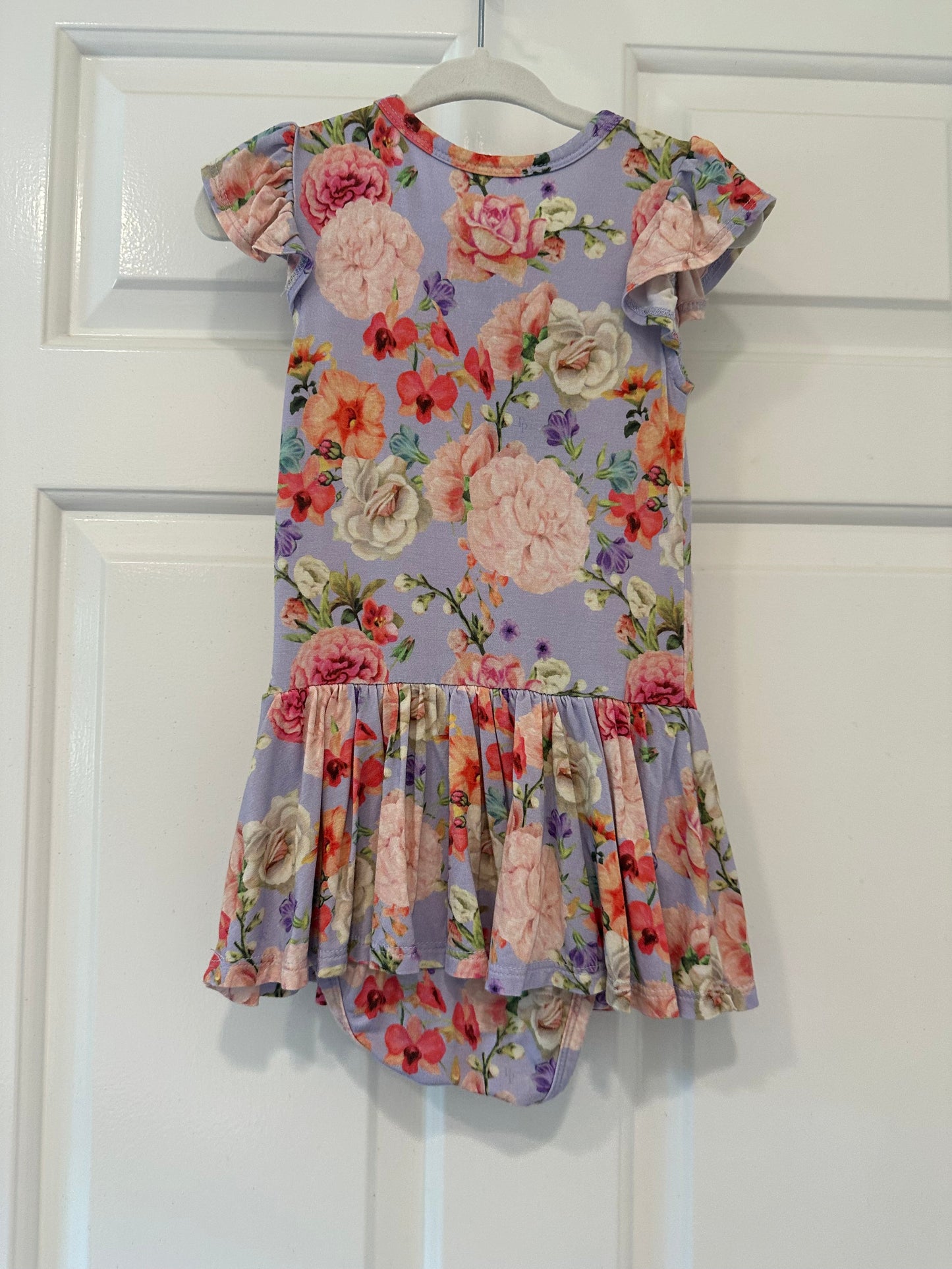 #85 REDUCED Posh Peanut Purple Floral Twirl, Girls 18-24M
