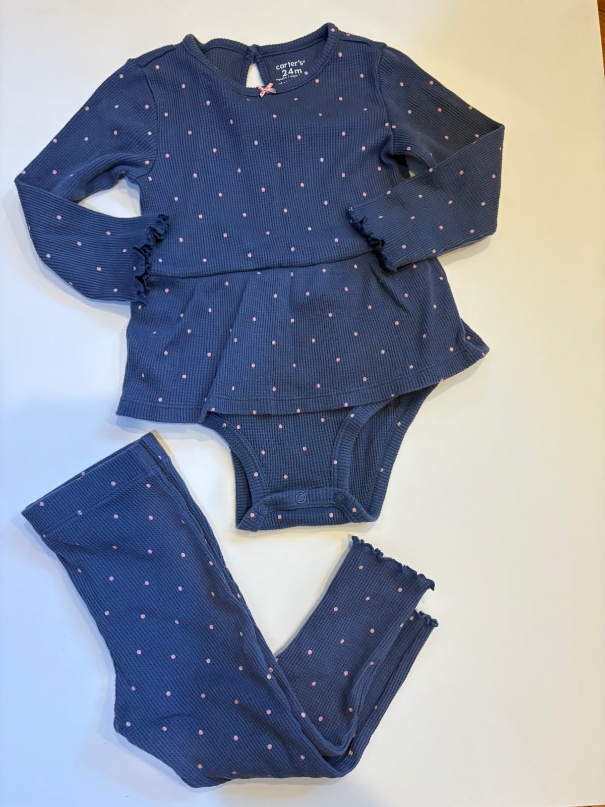 Seller 186 - Carter’s Girls Blue Outfit - 24 Months - VGUC -