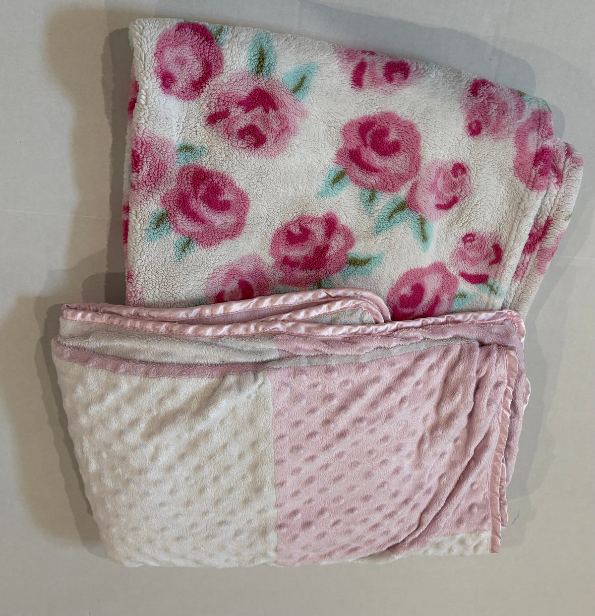 #25 Set of 2 girl baby blankets