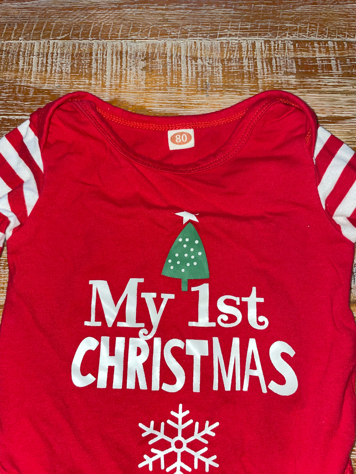 #4 Amazon Red My First Christmas Long Sleeve Shirt and Pants 12-18 months (80cm)