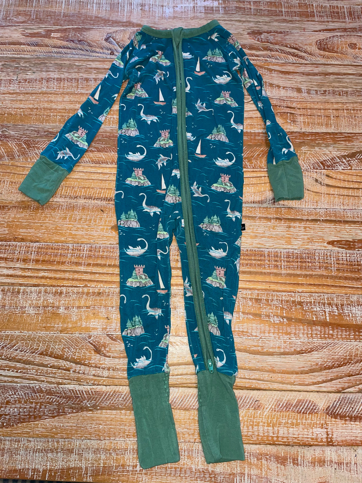 #4 The Sleepy Sloth Bamboo Loch Ness Monster Zip-Up 12-18 months