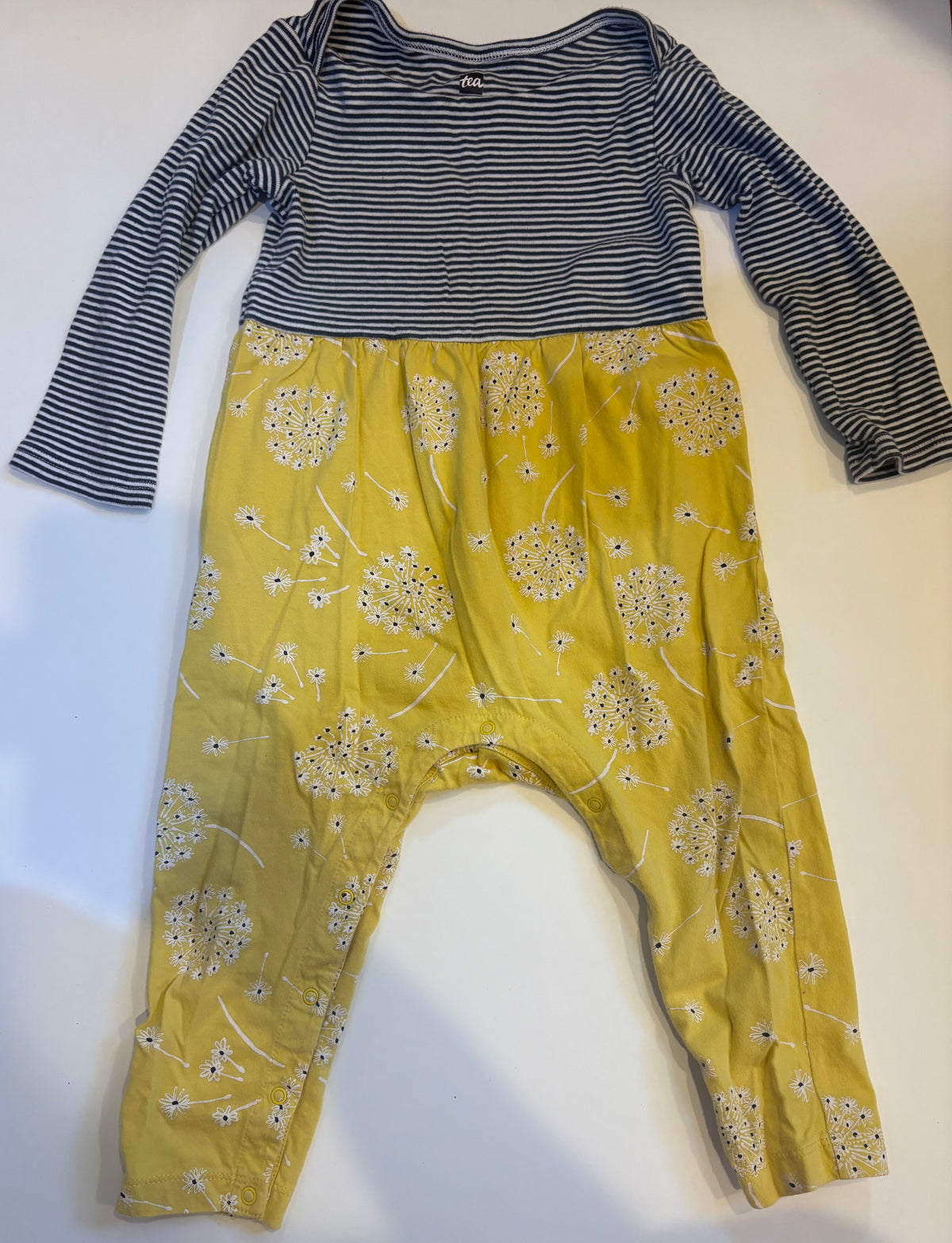 Seller 186 - Tea Girls Yellow & Black Romper - 18-24 Months - VGUC