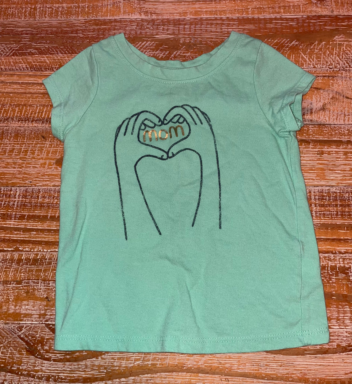 #4 Cat and Jack Green Mom Short Sleeve Shirt 18 months