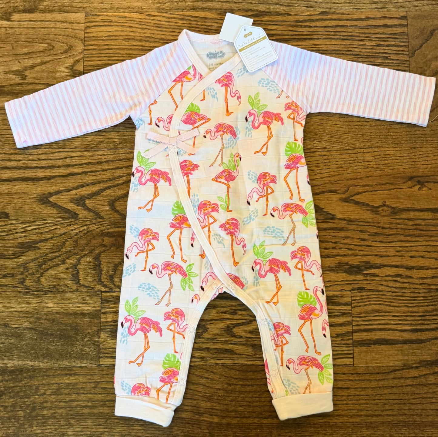 #28 REDUCED NEW Mud Pie Girls Flamingo One Piece Size 3-6 m