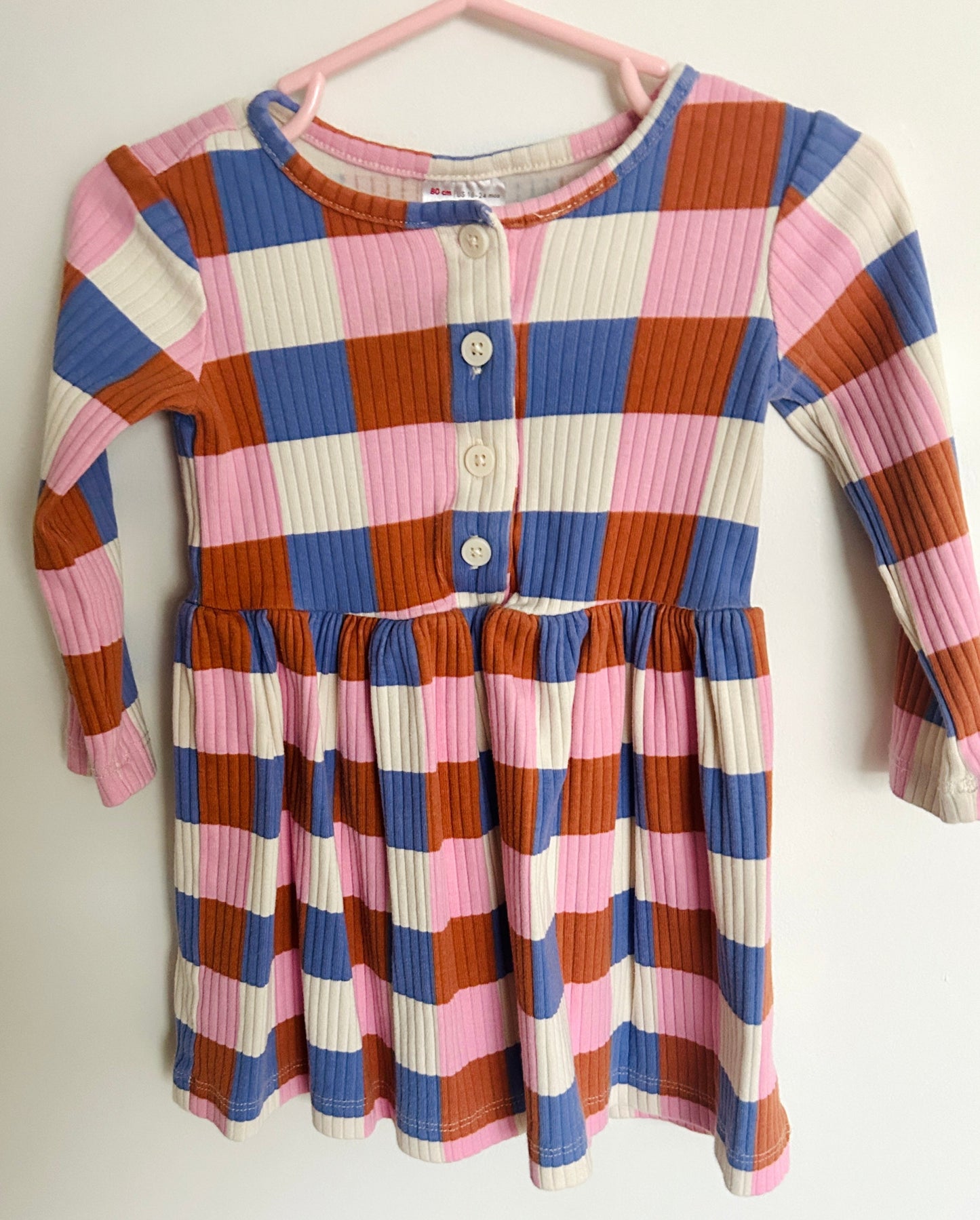 #15 HA 18-24m Ribbed Plaid Dress