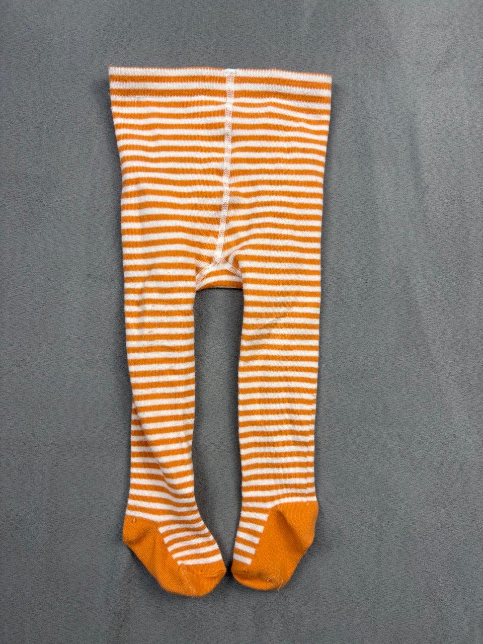#39 0-12mo Girls Orange Striped Tights