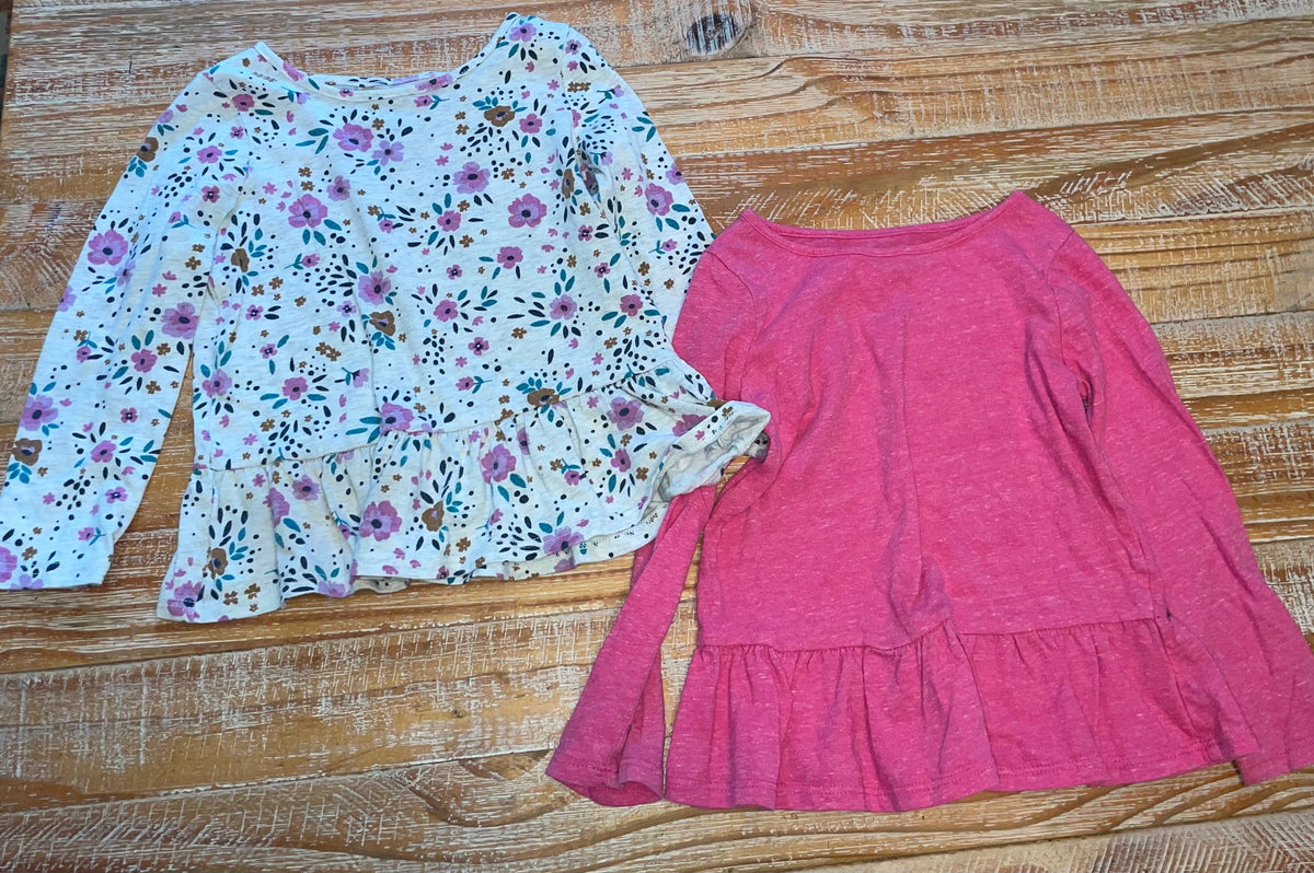 #4 Jumping Beans Long Sleeve Peplum Shirts Girls 24 months