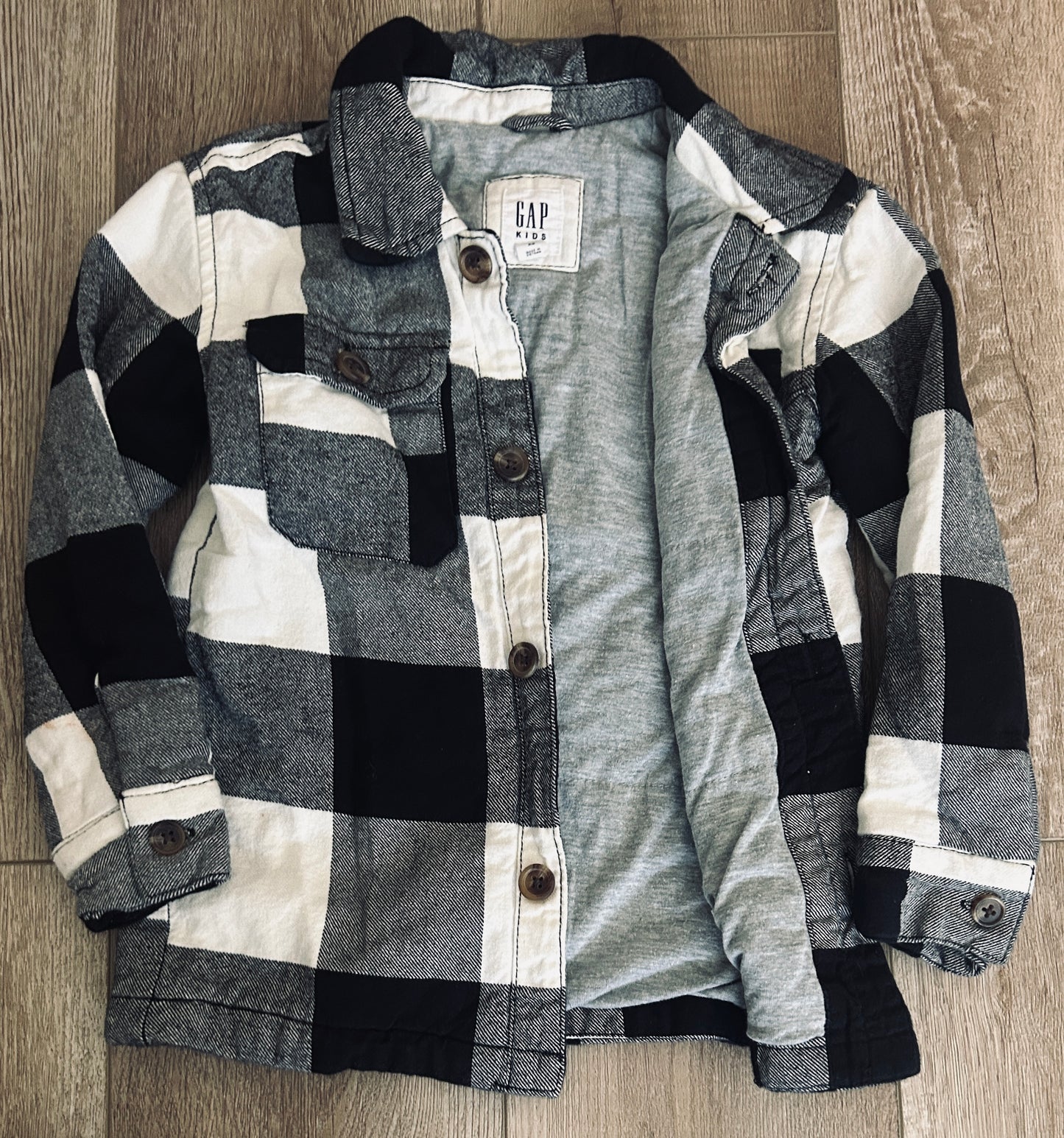 #15 Gap XS (4/5) Jersey Knit-Lined Buffalo Plaid Shacket