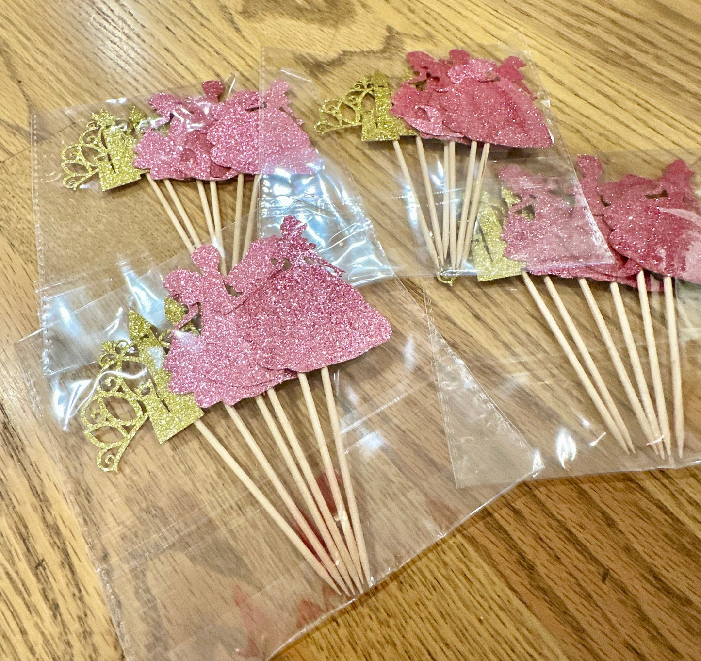 #198- 24 Count Princess Cupcake Picks, Birthday Party. All new.