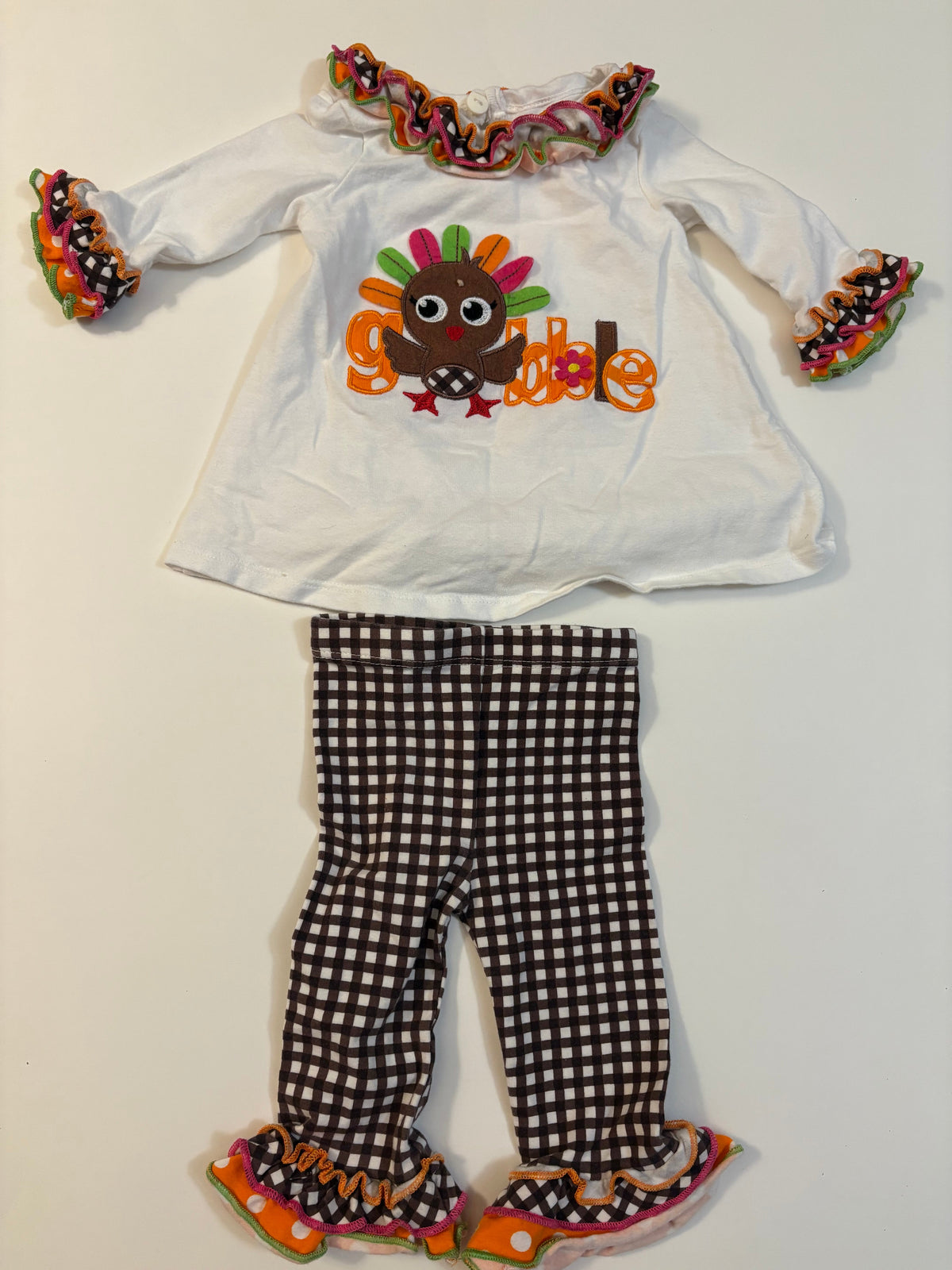 Seller 186 - Girls Thanksgiving Outfit 0-3 Months - VGUC