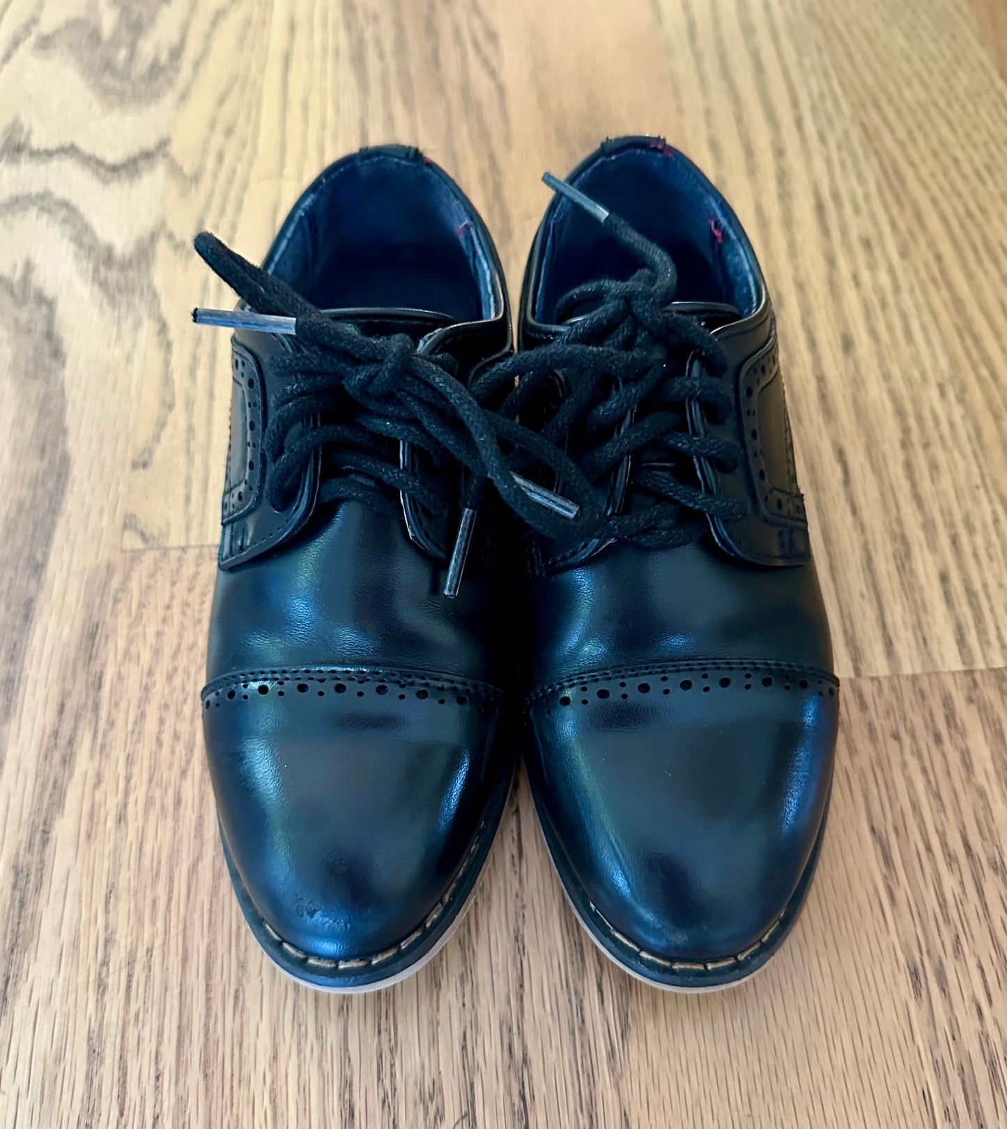 #198- Boys, Bruno Marc, Black Dress Shoes- Size 9