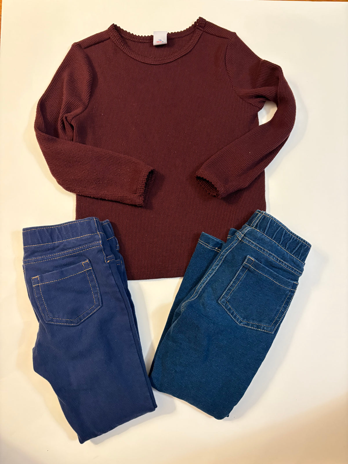 Seller 186 -Girls 4T Shirt and Jeggings Bundle - EUC