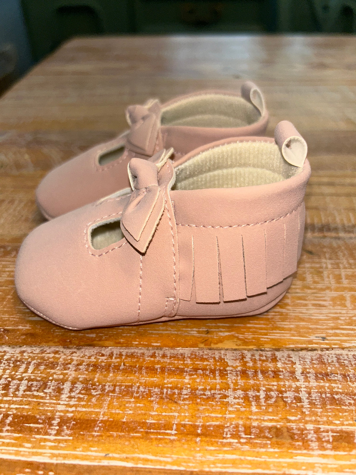 #4 Just One You by Carter’s Pink Fringe Crib Shoes Girls 3-6 months