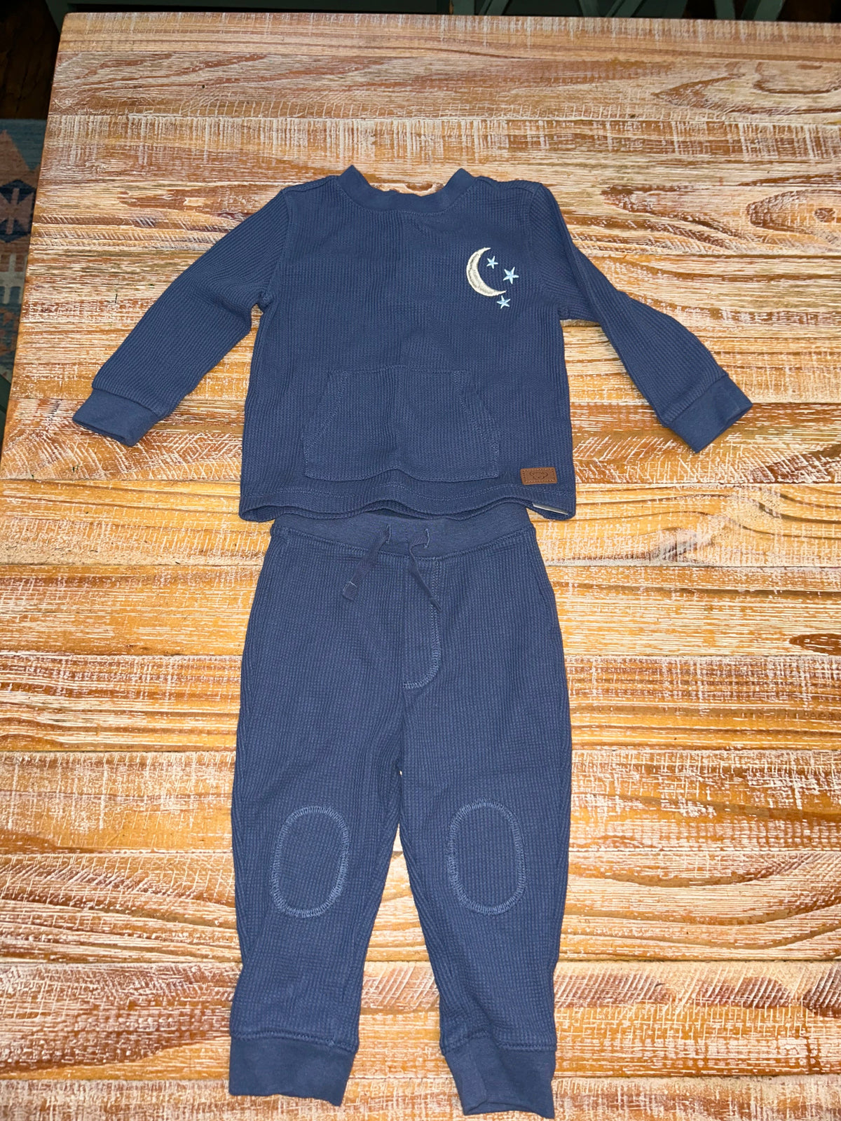 #4 Koala Kids Navy Blue Waffle Long Sleeve Shirt and Pants Boys 12 months