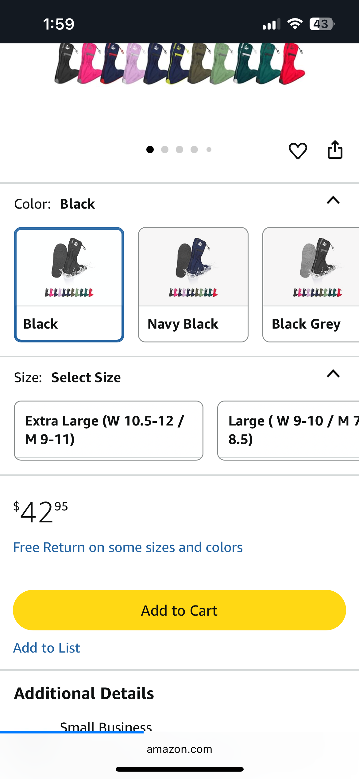 137 waterproof shoe covers XL