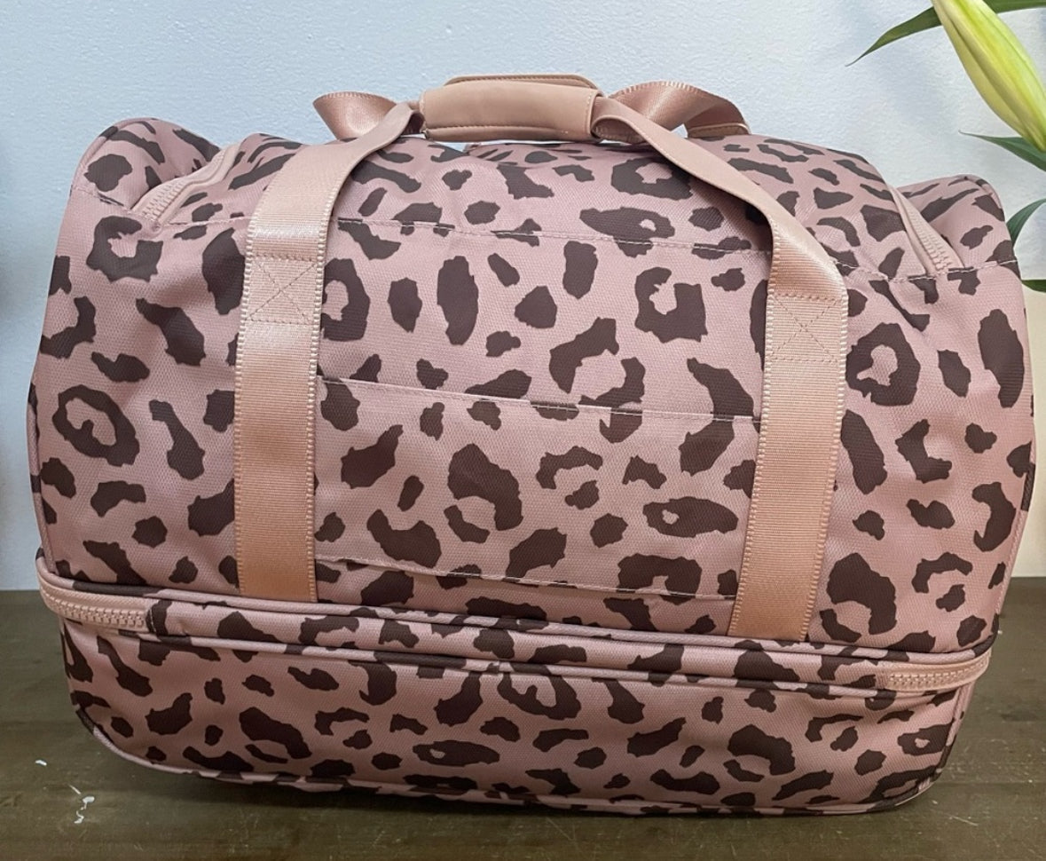 #198- Calpak Duffle, Pink Animal Print, Weekender/ Carry On Bag