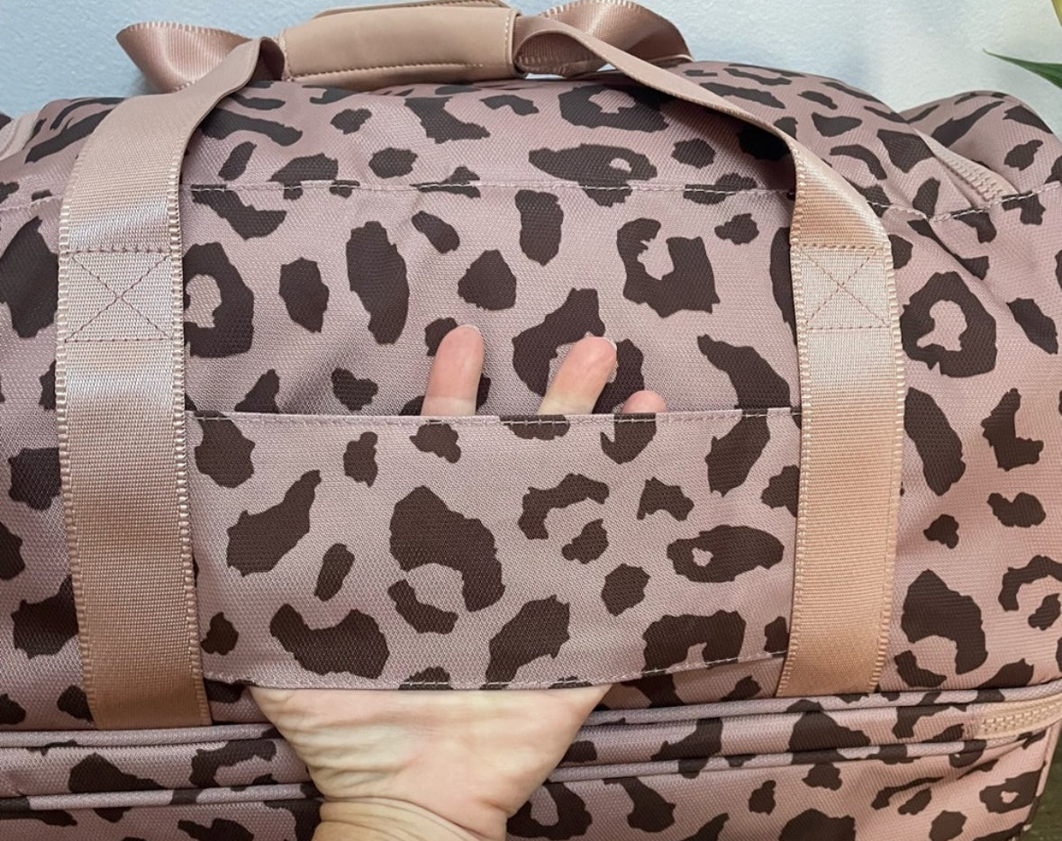 #198- Calpak Duffle, Pink Animal Print, Weekender/ Carry On Bag