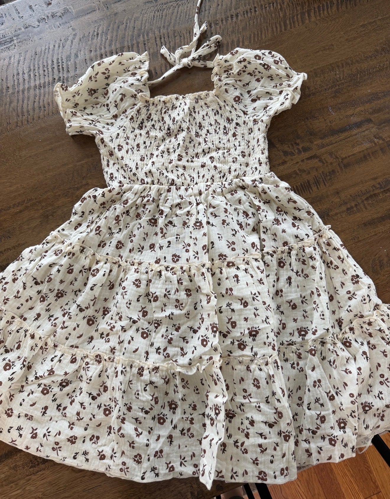 Seller #8 REDUCED Girls 5/6 Amazon brown floral dress NWOT