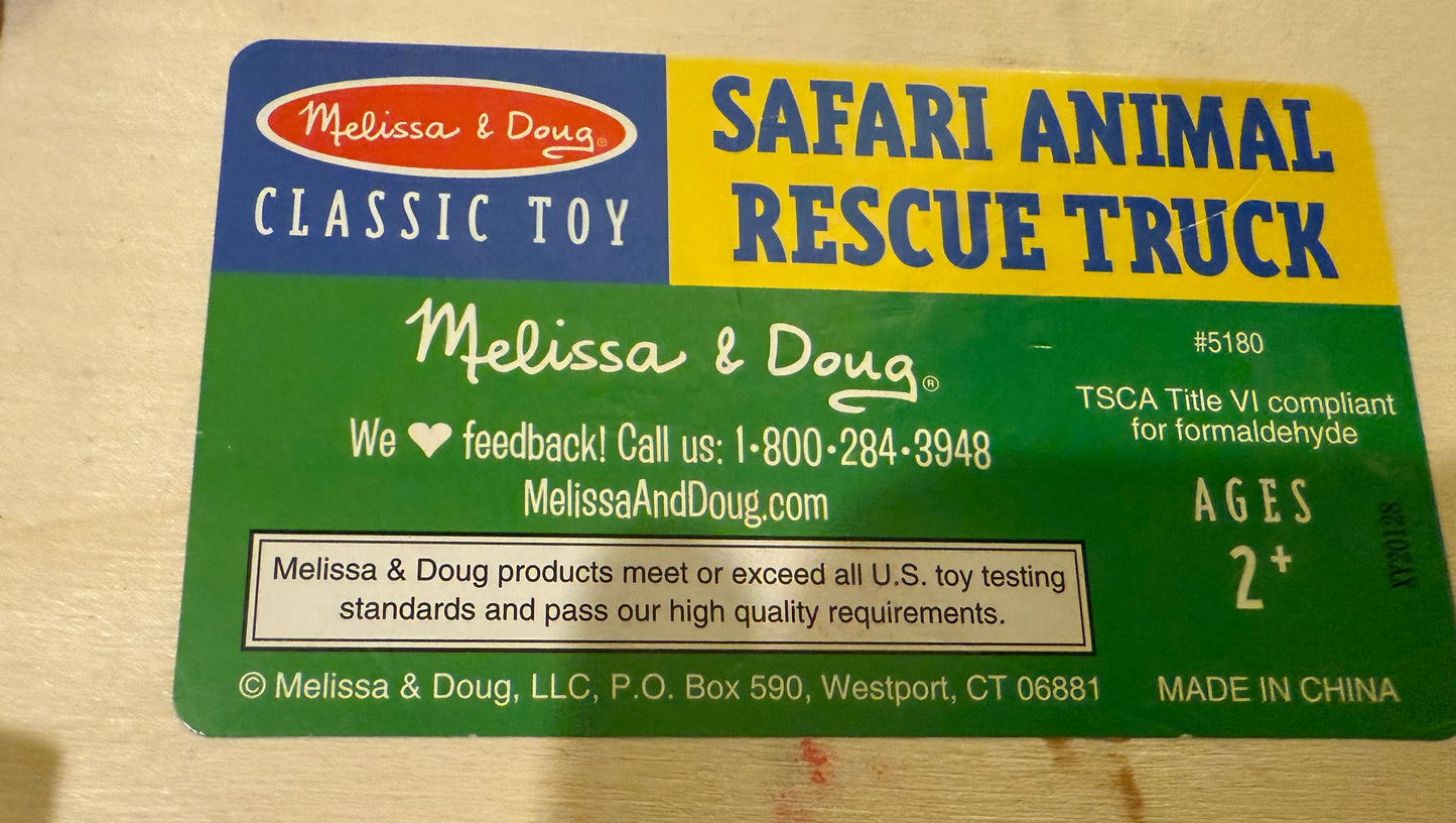 #180 Melissa and Doug Safari Animal Shape Sorter See picture/comment