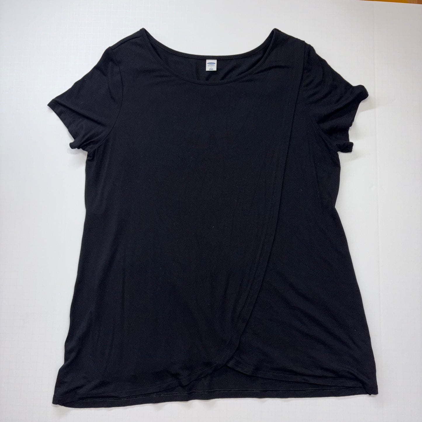 Seller 189 Women’s Large Old Navy Black Maternity Cross-Front Nursing Top EUC