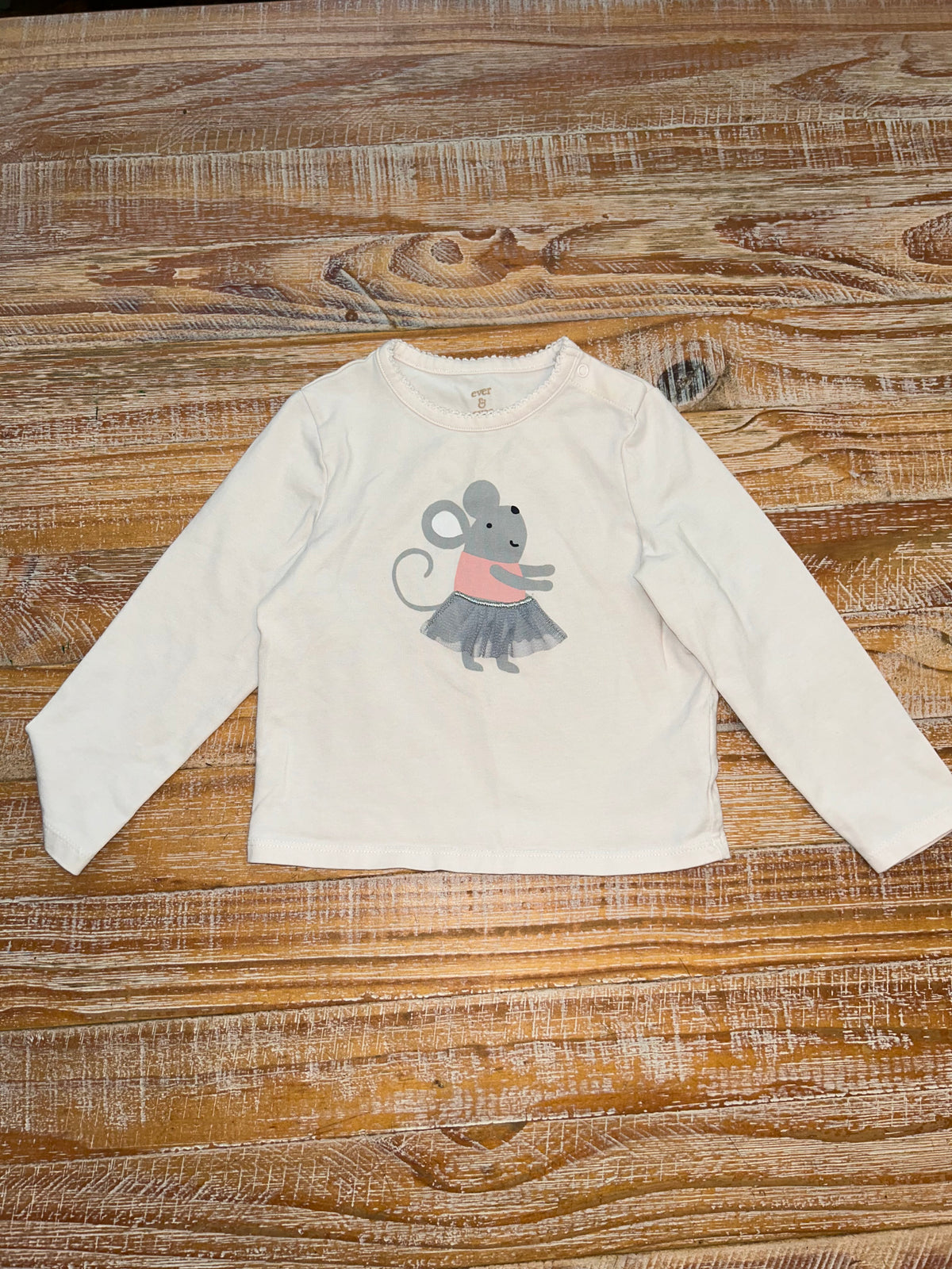 #4 Ever & Ever Pink Long Sleeve with a Mouse in a Tutu Girls 24 months