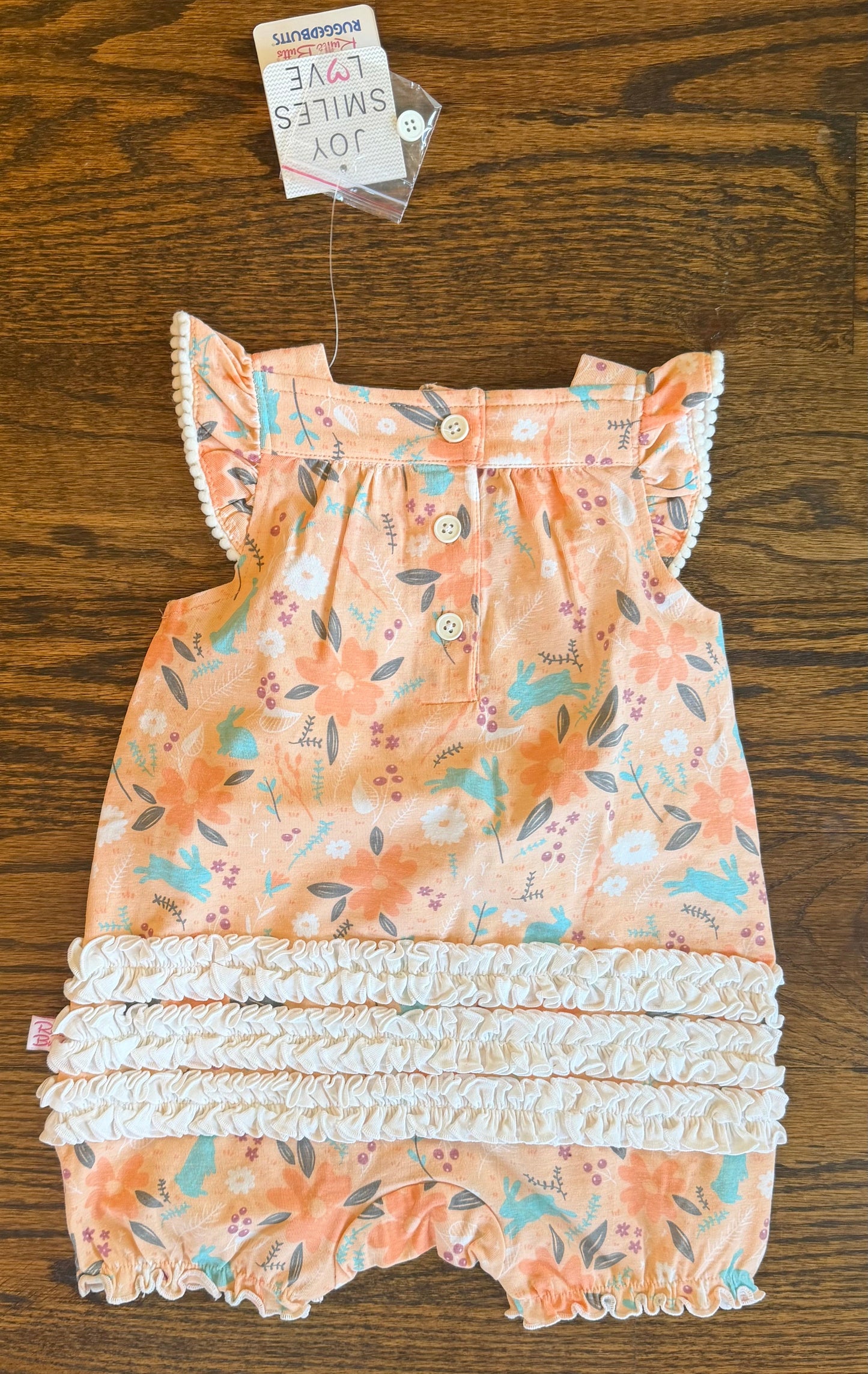 #28 REDUCED NEW Ruffle Butts Girls Romper 3-6 m