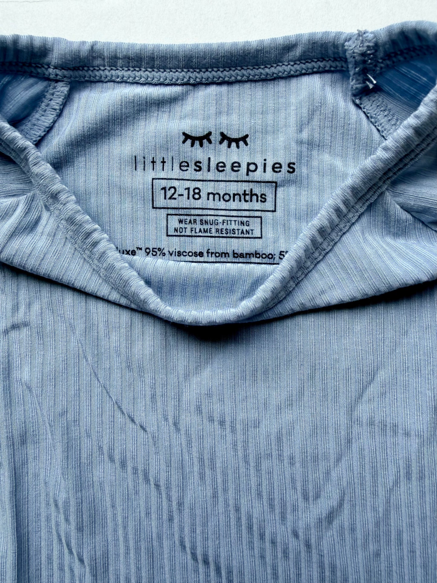 #153 Little Sleepies - 18 - 24Months - Fog Ribbed Crescent Zippy