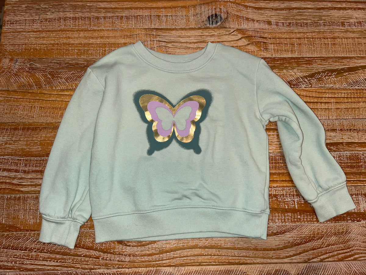 #4 Jumping Beans Butterfly Crew Sweatshirt Girls 4T
