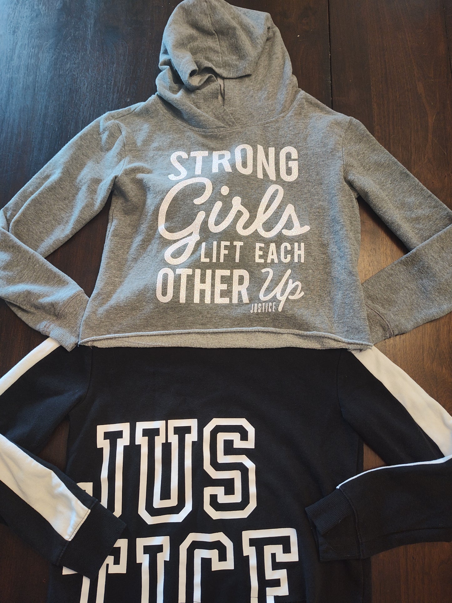 Seller 185: Justice Size 12 girl's sweatshirts (1 hooded)