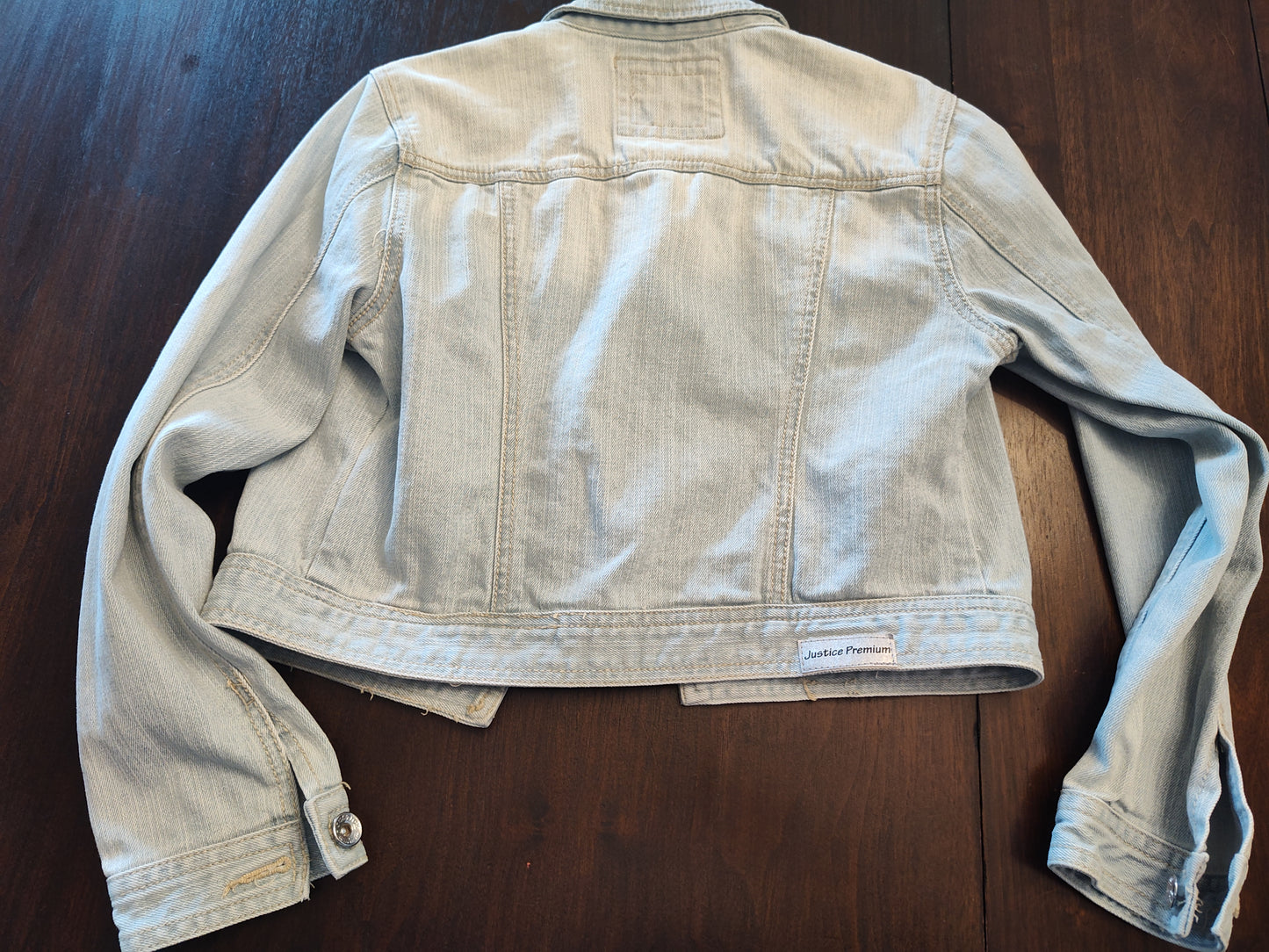 Seller 185: Justice Jean jacket lace embellishment girls size 12