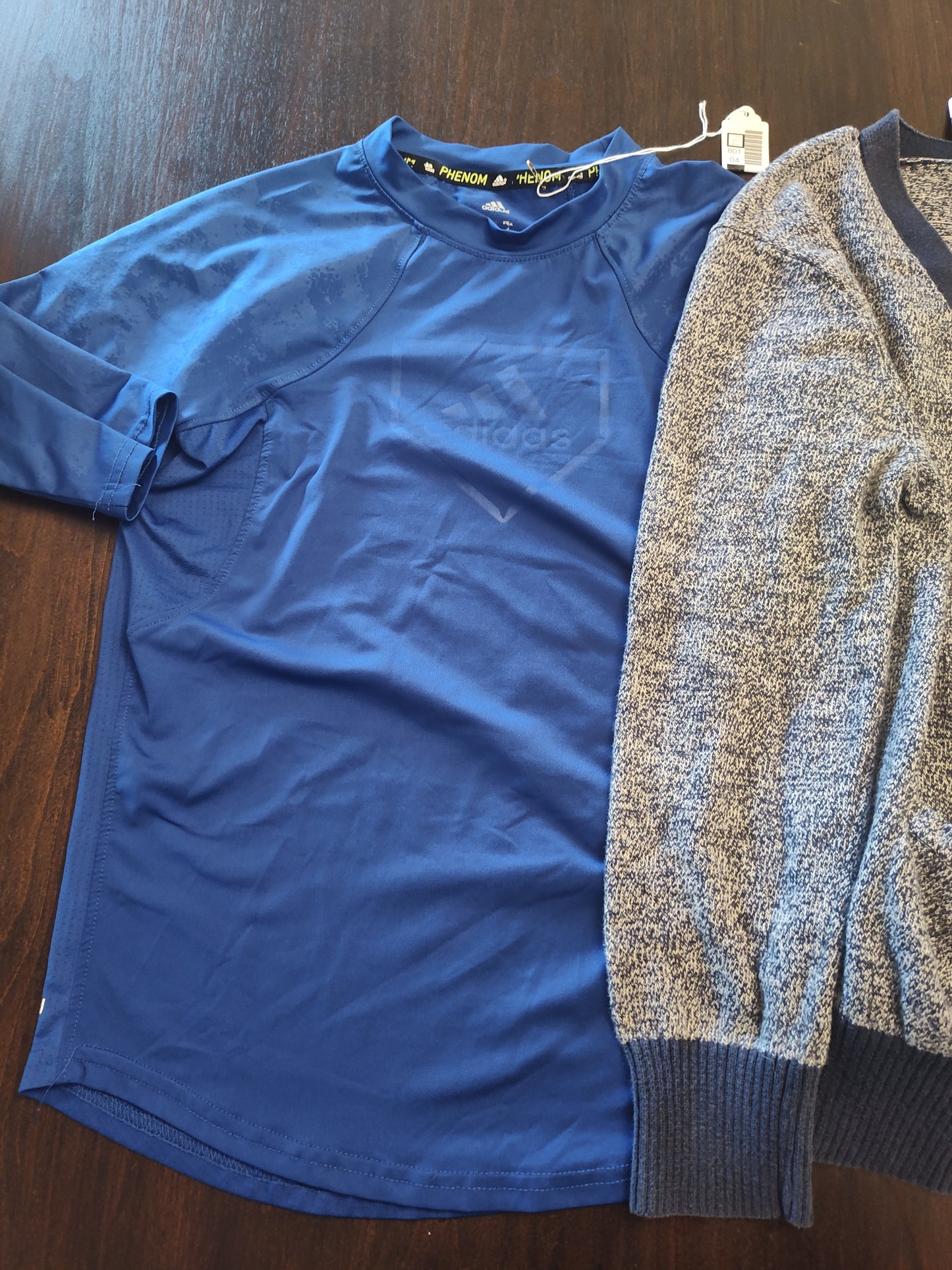 Seller 185: Boys 8/10 tops x 2 (UA compression top and Cat N Jack Cardigan)