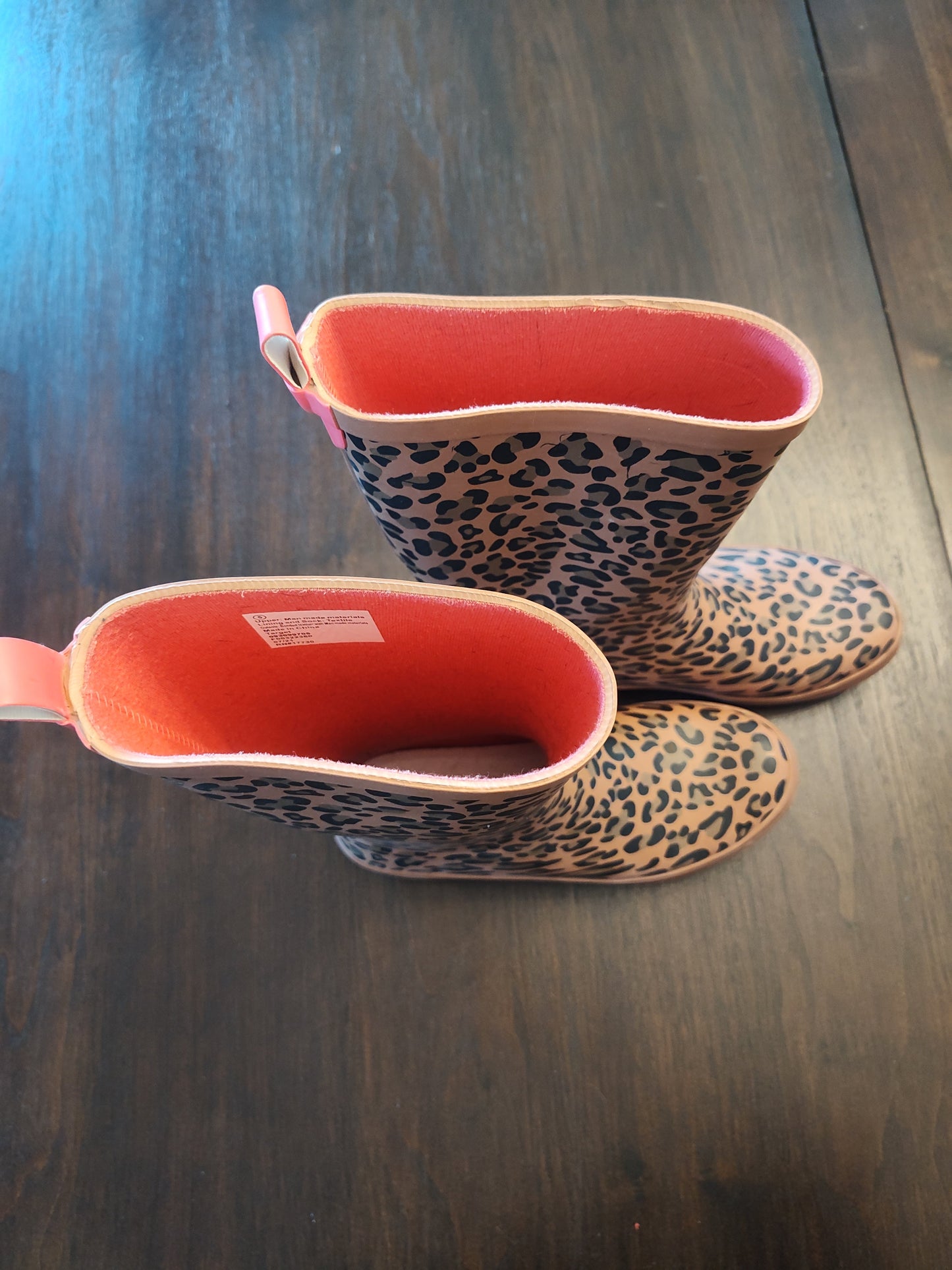 Seller 185: Target Cheetah Rain Boots Girls size 5 youth