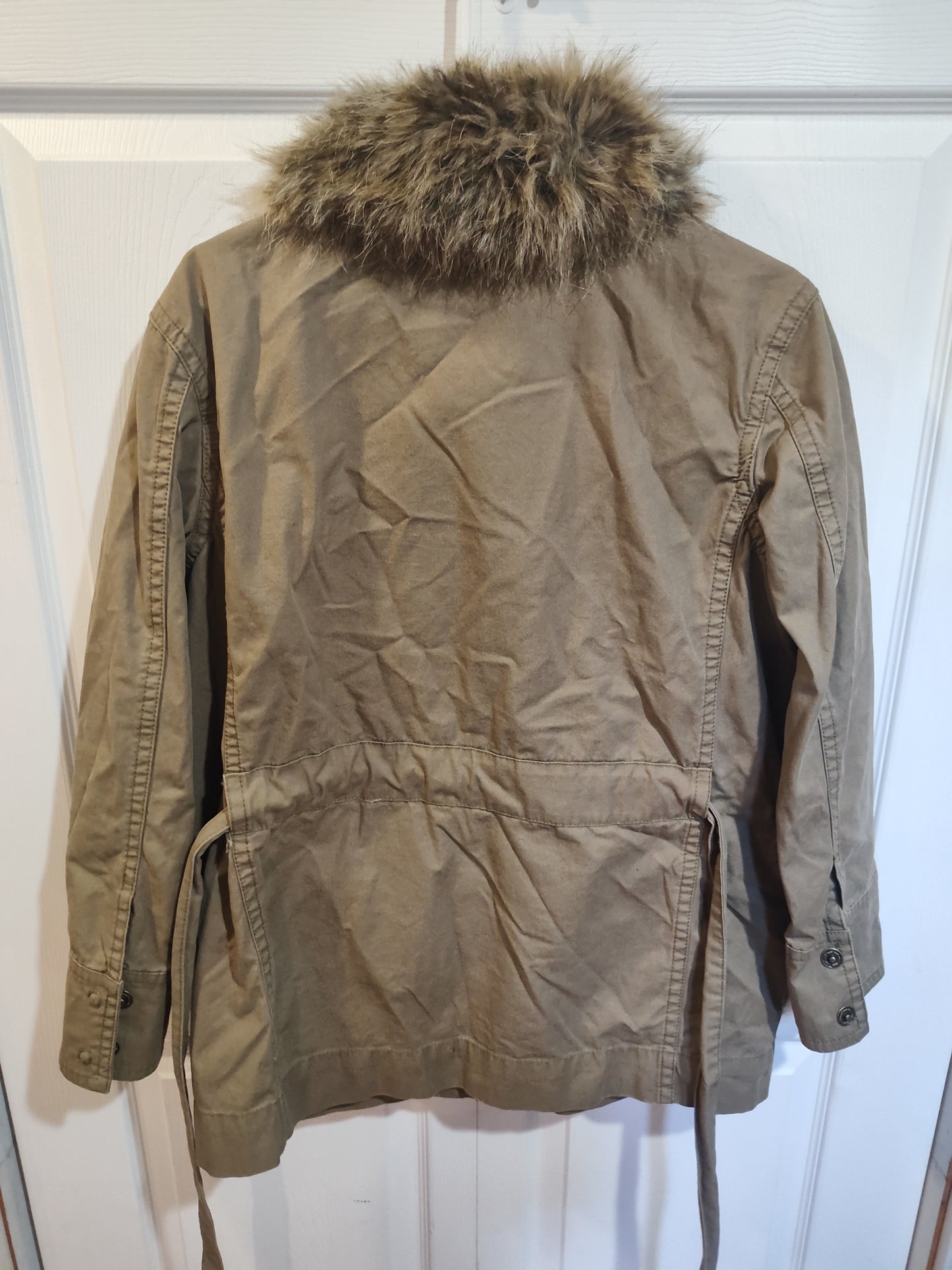 Seller 185: Anthropologie Jacket Saskia Size small Faux Fur Utility Coat