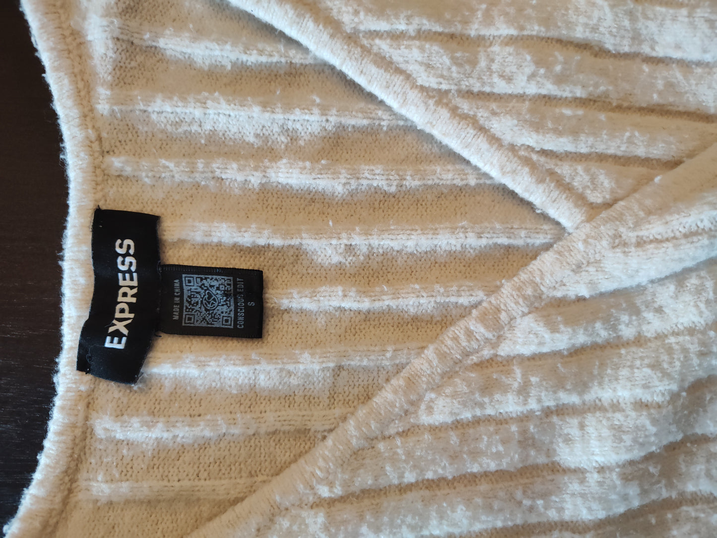 Seller 185: Express Women's Small Cream Faux Wrap with optional belt