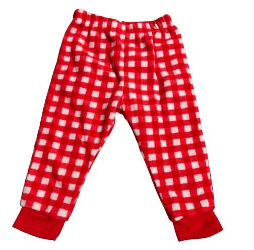 #7 Rudolph Red & White plaid fleece pants, 12month