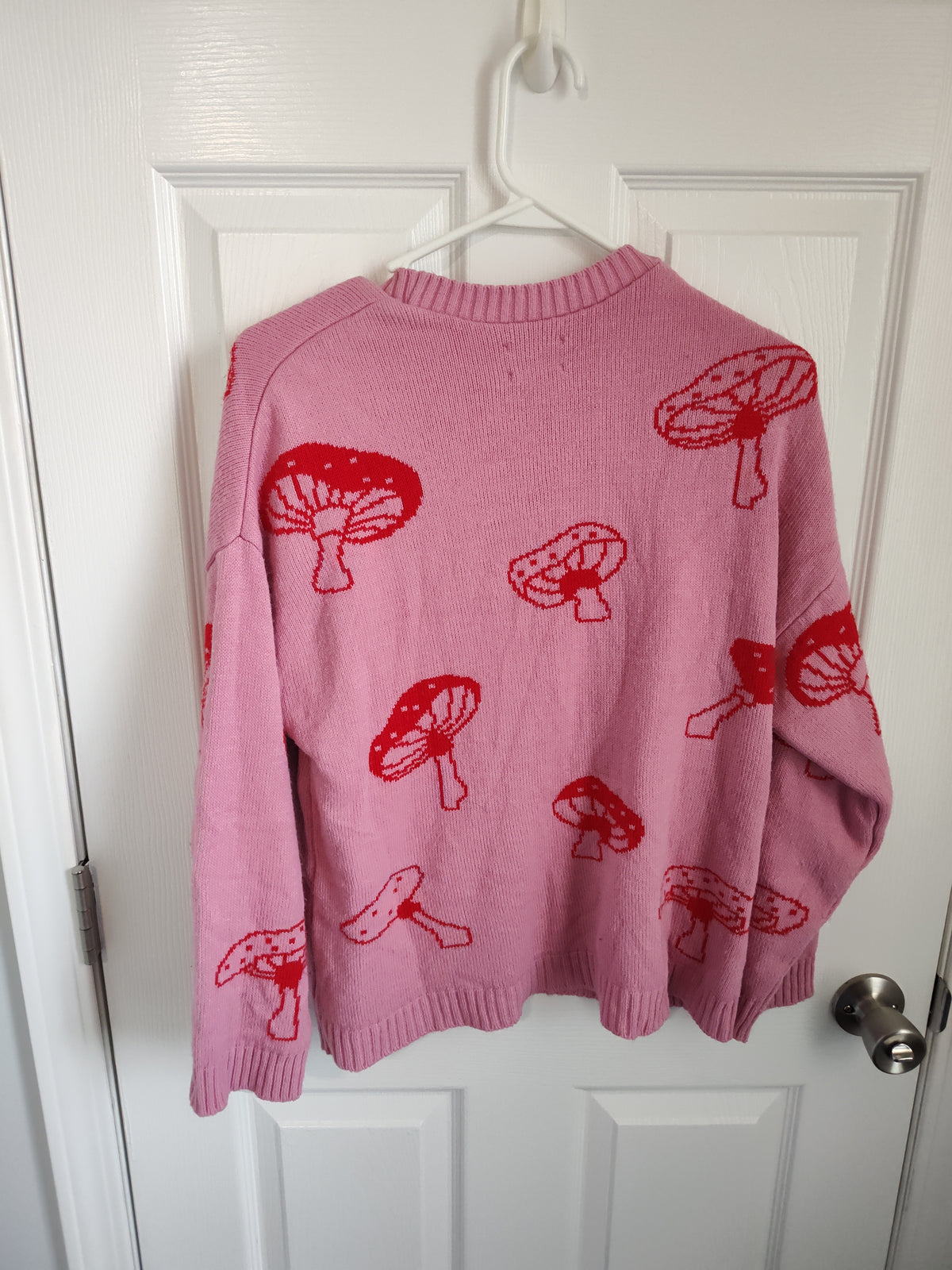 Seller 189: ASOS women's pink mushroom sweater size small