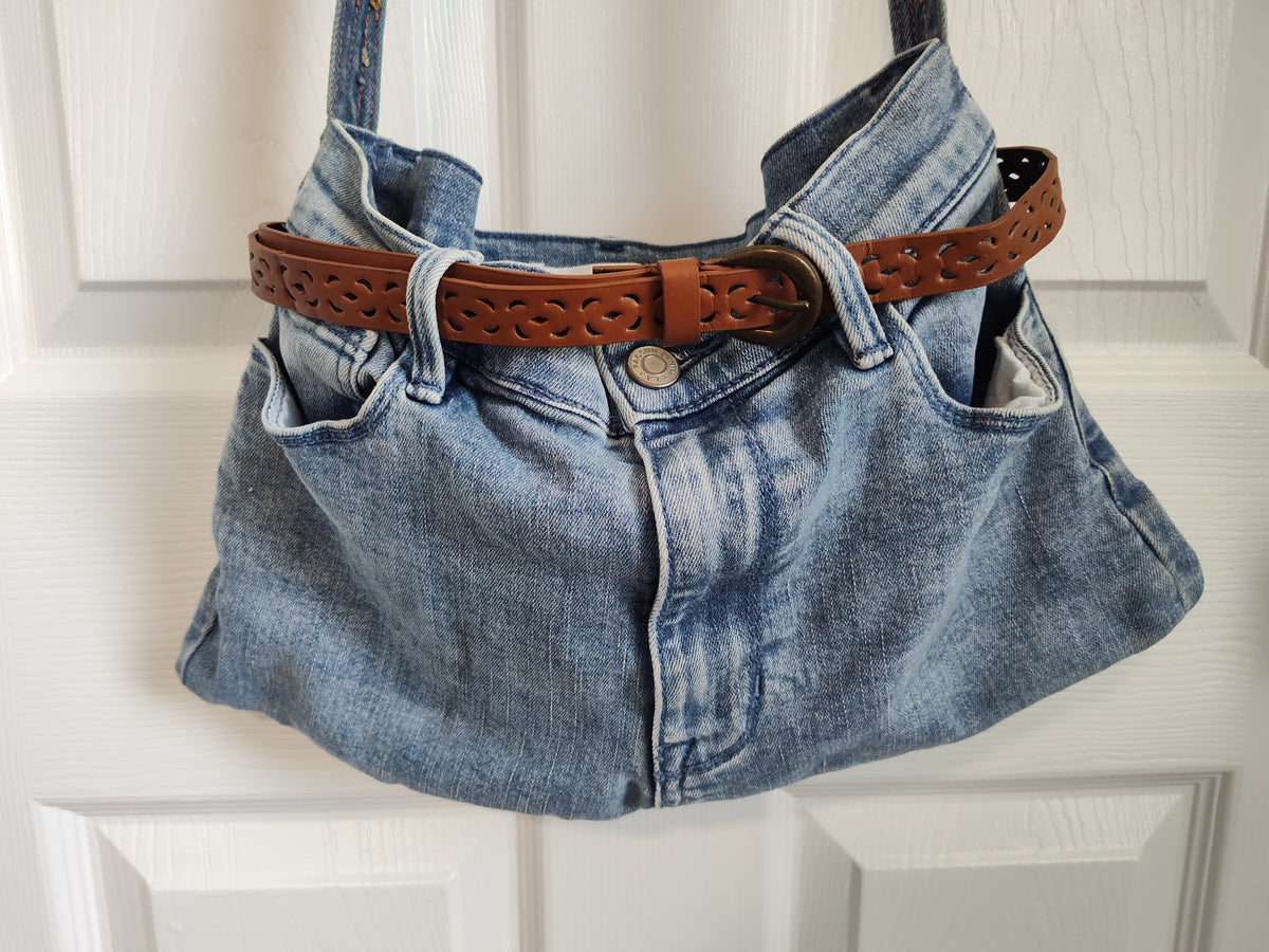 Seller 189: Handmade Pacsun Denim bag with belt