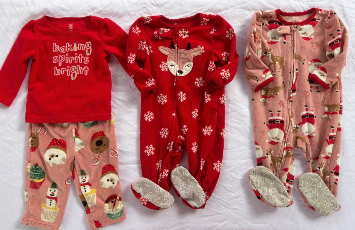 #119 Girls Holiday Pajama bundle 12 months