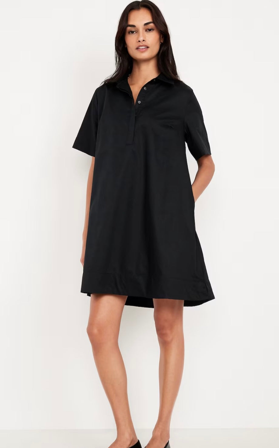 Seller 189 Women's Large Old Navy Mini Swing Shirt Dress NWT