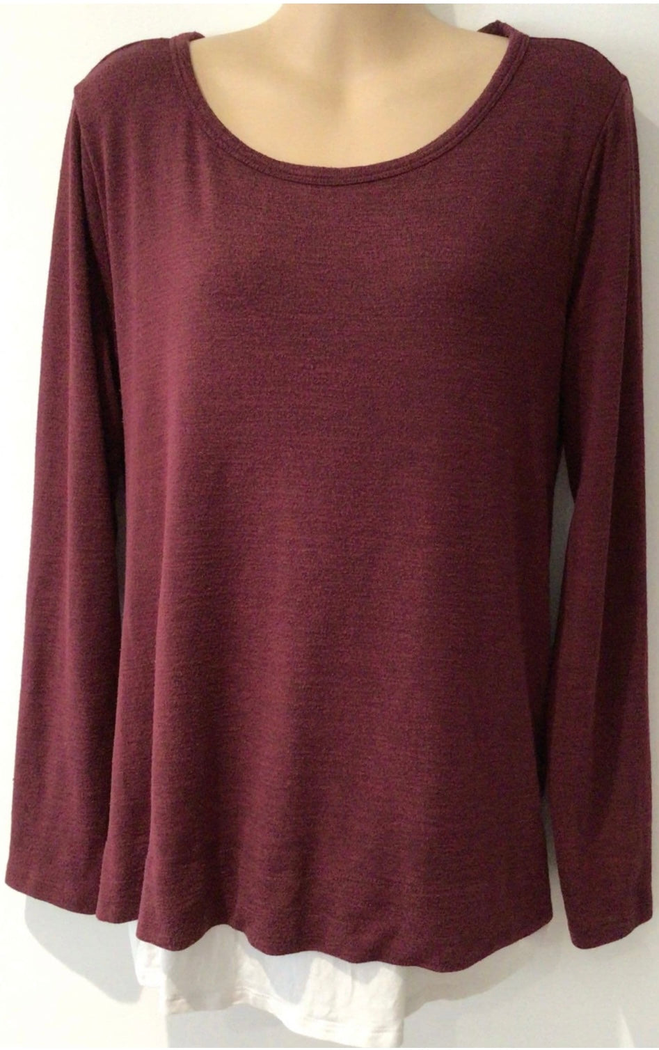 Seller 189 Women’s Large Gap Maroon Long Sleeve Maternity/Nursing Layer Jumper Top GUC