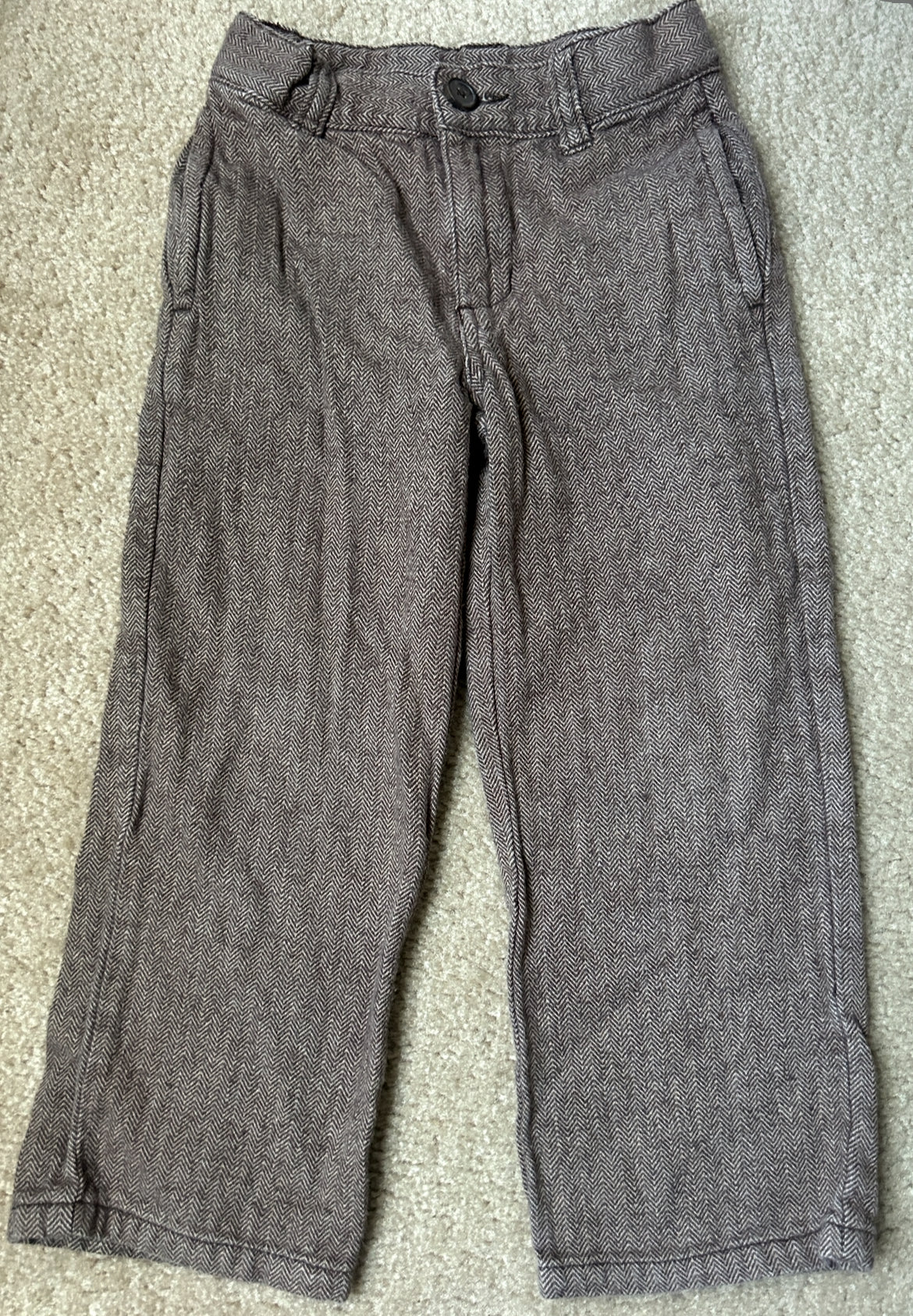 #15 *Reduced* Gymboree 4t Brown Herringbone Pants with Adjustable Waist