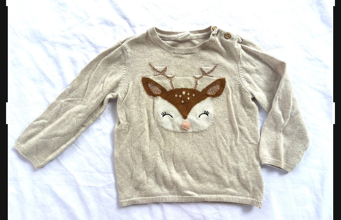 #119 girls H&M holiday sweater size 18 month