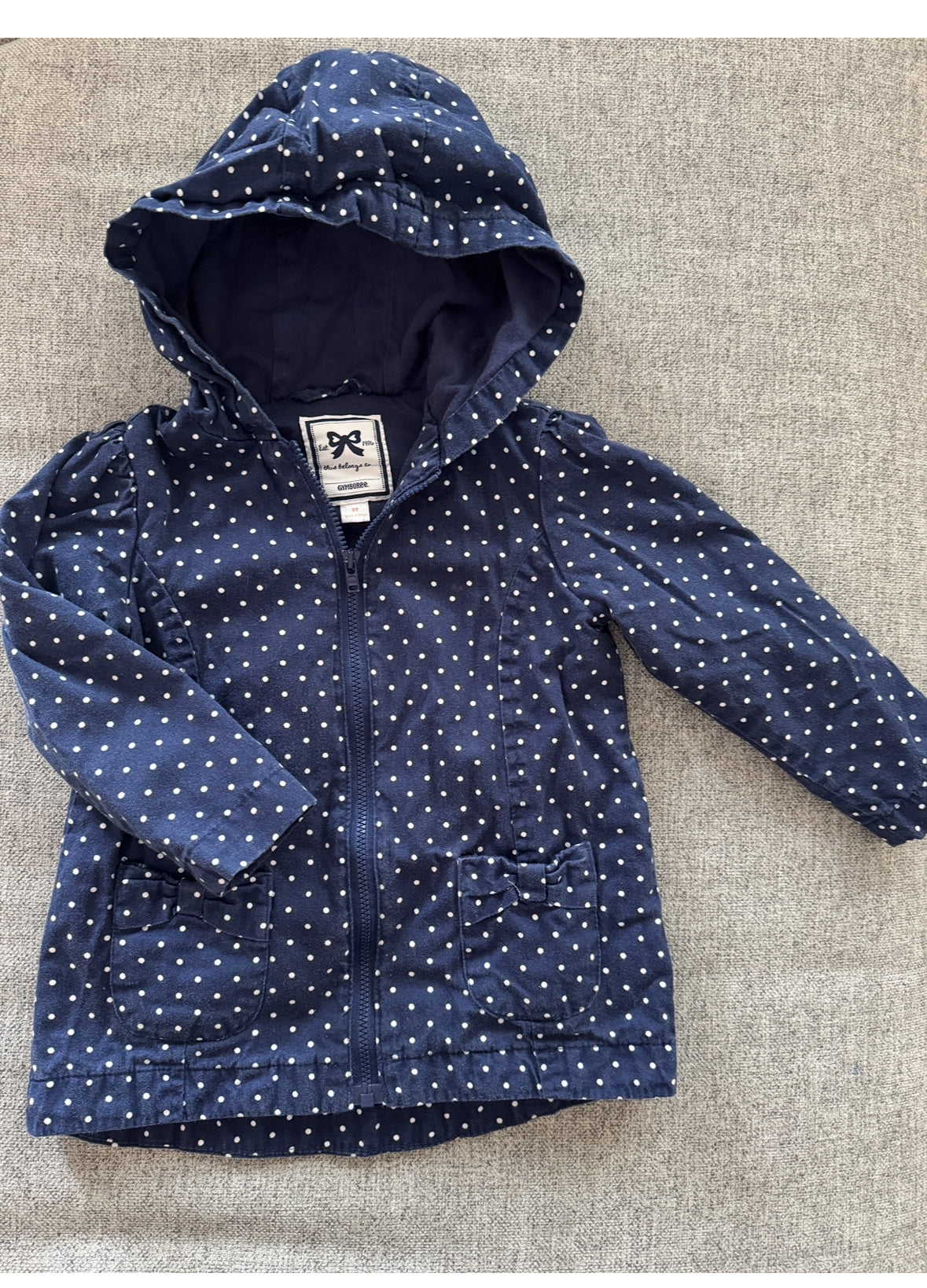 REDUCED # 92 girls Gymboree 2 t navy poka dot lightweight spring jacket