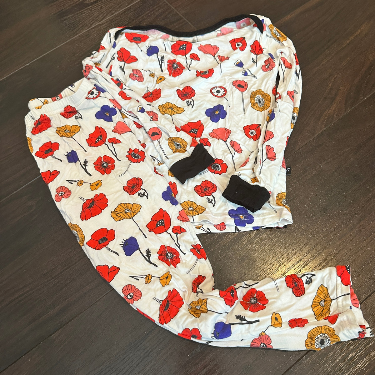 #48 Peregrine Kidswear Bamboo Floral PJs size 7