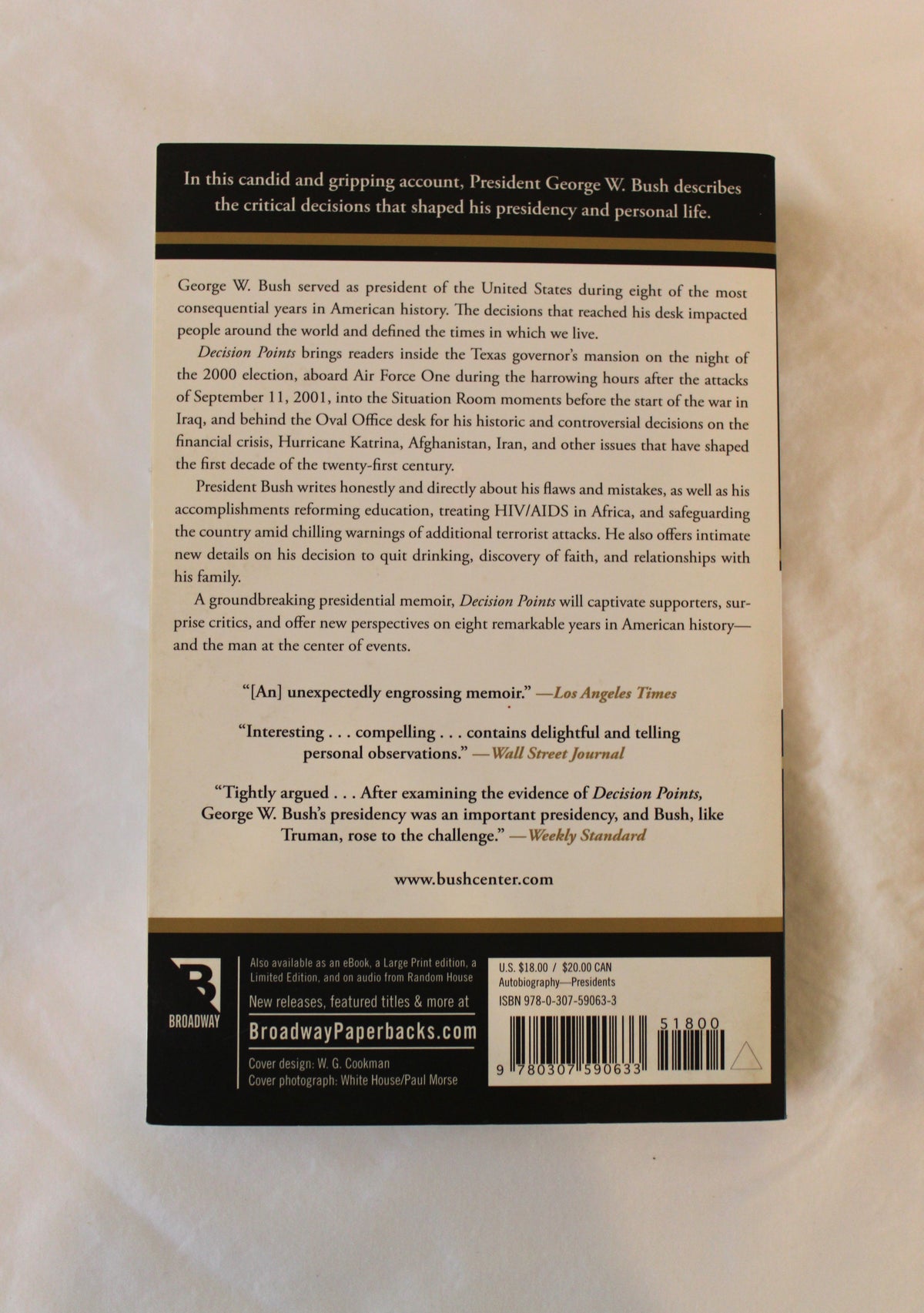 #168 George W Bush Autobiography paperback