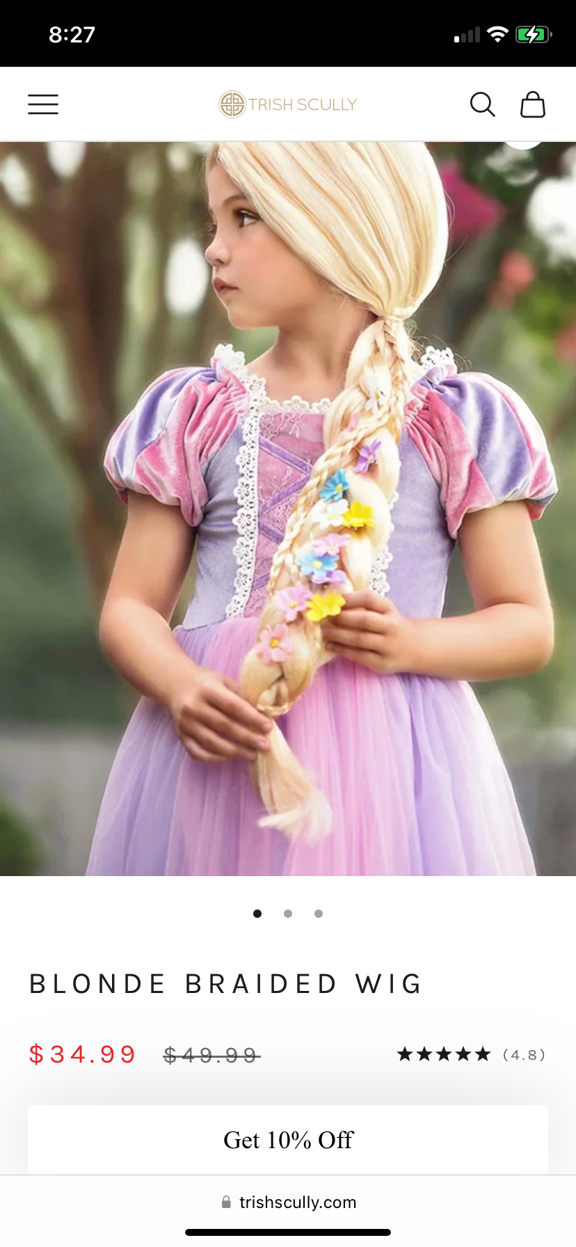 #117,Trish Scully Blonde Rapunzel wig, NEW