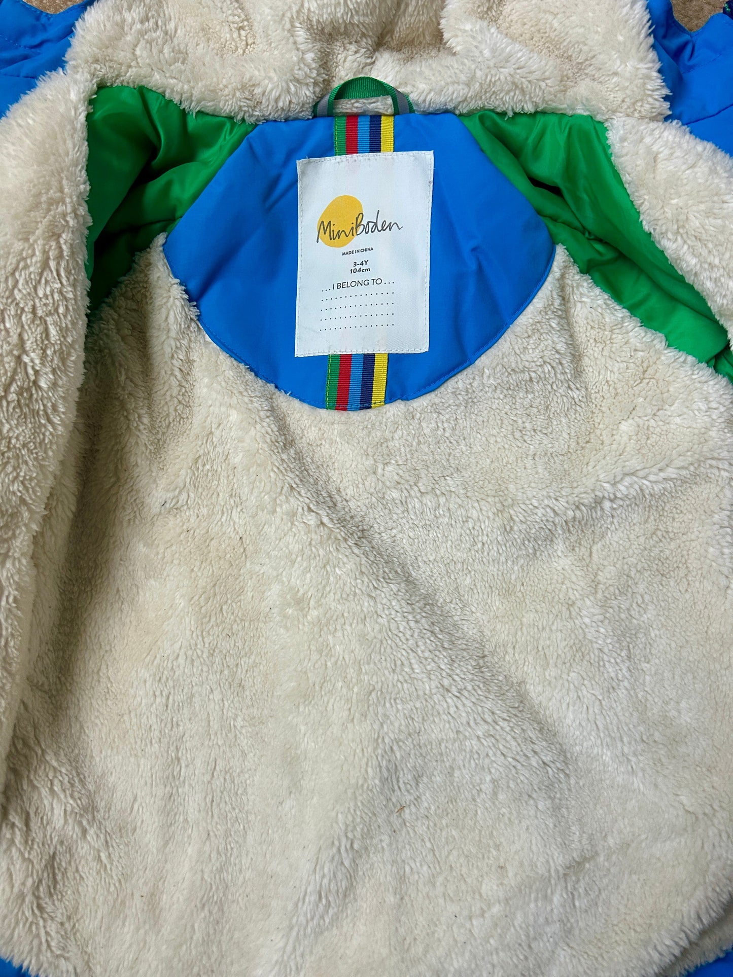 #15 Boden 3/4Y Dinosaur Winter Jacket VGUC