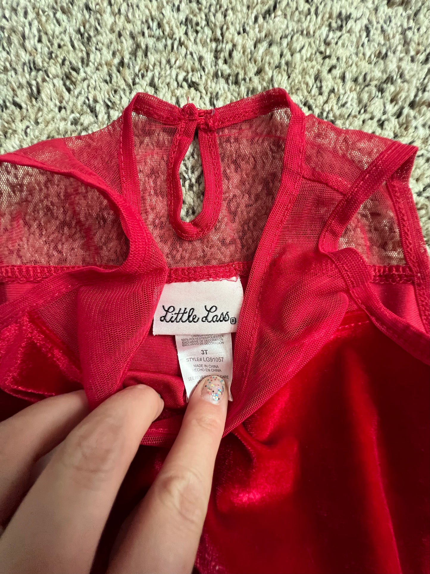 Seller 130 Girls 3T Red Sleeveless Dress -VGUC