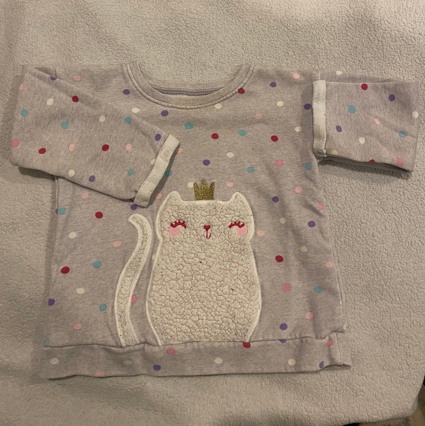 Seller #191 24mo Jumping Beans Cat Polka Dot Sweatshirt (1 of 2)