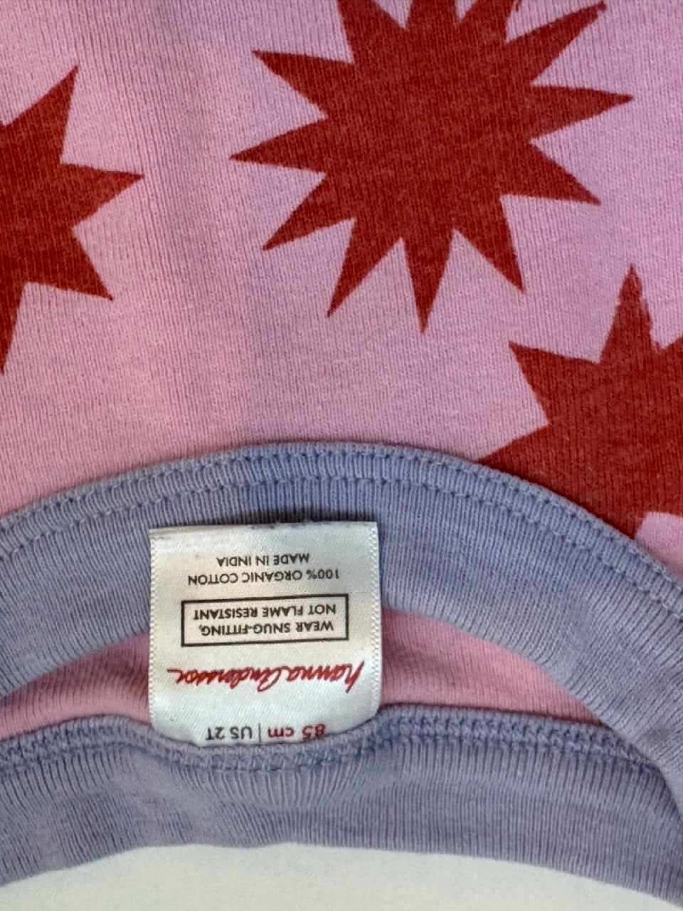 #82 Hanna Anderson Red Sunbursts PJs Girls Size 2T